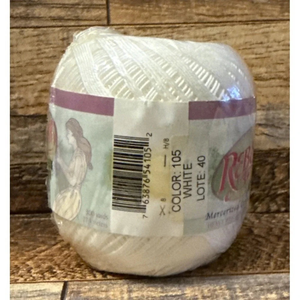 Rebekah Quick Crochet Mercerized Combed Cotton - 1 Ball - Color: White - New